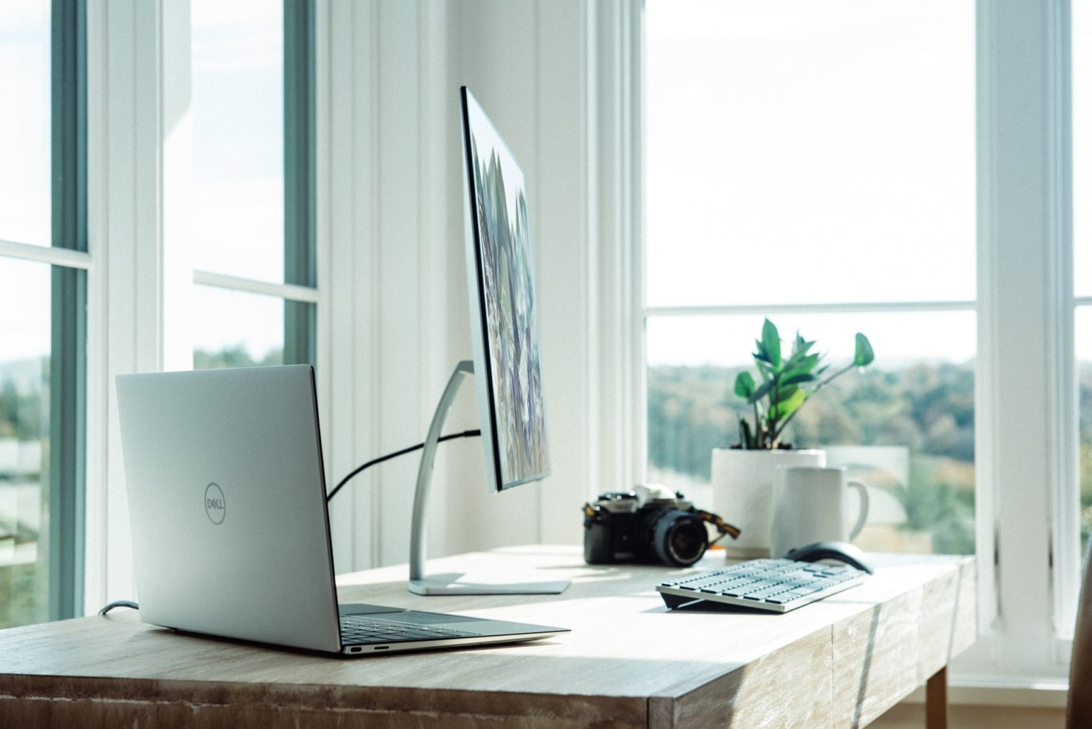 a laptop on a desk