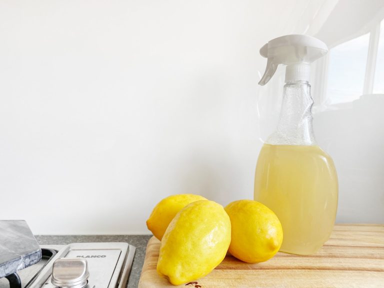lemons and a glass bottle